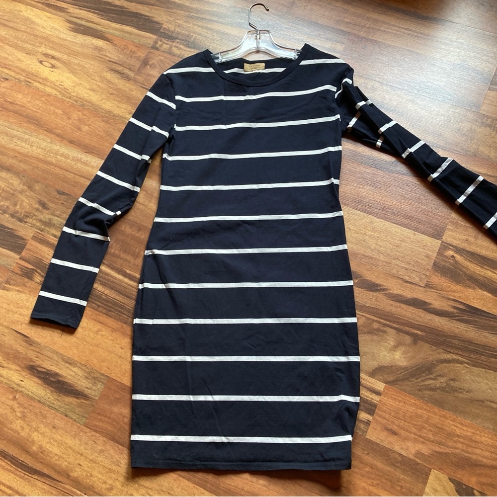 Piko 1988 Size Large Striped Long Sleeve T Shirt Dress